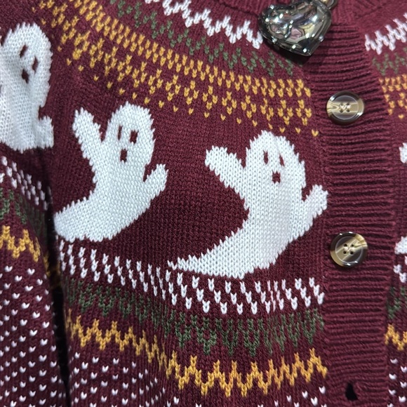 Fall colored ghost cardigan sweater - large - no w/o tags - Picture 2 of 4